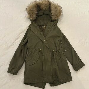 Gap Kids Canvas Jacket with Fur Vest